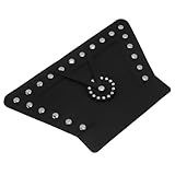 ibasenice Motorrad Schmutzfänger Kotflügelabdeckung aus Leder mit Nieten Spritzschutz Vorne und Hinten Schwarz Dekorativer Motorrad Schmutzfänger für Touring Modelle