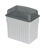 WENKO Feuchtigkeitskiller mit 2 kg Granulatblock, Raumentfeuchter, fasst bis zu 2,8 l Feuchtigkeit, laborgeprüft, nachfüllbar, reduziert Schimmel & Gerüche, 23 x 24 x 15,5 cm, Grau/Blau