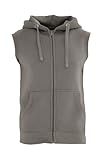 ROCK-IT Apparel Zipped Hoodie ärmellos für Herren Sleeveless Fitness Kapuzenpullover Männer Sweater Trainingsweste Sweatshirt Tank Top S-4XL Farbe Ultimate Grau XXL