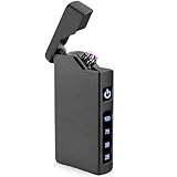 Feuerzeug Elektrisch: Lichtbogen Stabfeuerzeug, Tragbares Lighter mit Batterieanzeige, Wiederaufladbar über USB, Unisex-Geschenk mit Geschenkbox (Schwarz)