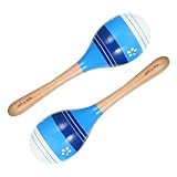 Yardwe 2 Stück Maracas- kinderinstrumente musikinstrumente toys instrument Maracas für Babys Instrumentenspielzeug für Holz Blue