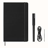 Moleskine Smart Writing Set, Smart Notebook mit Smart Pen, Moleskine Smart Notebook, Digitales Notizbuch mit Linierten Seiten, Groß, 13x21 cm, Schwarz