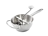 Leifheit Passiermühle 2.0 Ø 20 cm inkl. 3 Einsätzen, aus hochwertigem Edelstahl zum Passieren von Obst, Gemüse, Babynahrung, Suppen, Passiersieb, Kartoffelpresse