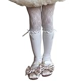 HINAYOSAN Strumpfhose für Mädchen mit Spitze, für Frühling und Herbst, dehnbare Strümpfe für Kinder von 3–8 Jahren, elastische Mädchen, weiß, enormous effort