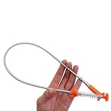 Hohopeti Klauen Flexibles Abflussreinigungswerkzeug mit Griff Magnetisch Biegsam Langlebig für Spüle Küche Bad Rohrverstopfung Entfernen Orange