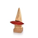 Indus Lifespace dekorativer Brillenhalter aus Holz, Heimdekoration, Aufsteller, Ständer, Schreibtisch-Dekoration für Büro (rote Lippen)