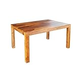 Riess Ambiente Massivholz Esstisch Pure 120cm Natur Stone Finish Sheeshamholz einzigartige Maserung Esszimmertisch Massivholztisch Holztisch Küchentisch