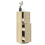 LAPOOH Apothekerschrank Sonoma-Eiche 30x41x118 cm Holzwerkstoff, Medikamentenschrank, Medizinschrank, Hausapotheke, Medikamenten Aufbewahrung, Arzneischrank - 855162