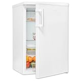 Exquisit Kühlschrank ohne Gefrierfach, 133 Liter, LED-Innenbeleuchtung, 3 Glasablagen, manuelle Temperaturregelung, wechselbarer Türanschlag, KS16-V-H-010C weiss