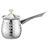 Arabische Kaffeekanne, 600 ml/20 Unzen Edelstahl Schokoladenschokoladenschokoladen -Topf mit Adlerausstrich, Nicht -Slip -Milchwärmer türkischer Kaffeekanne, türkische Kaffeemaschine, Milchwärmer, B