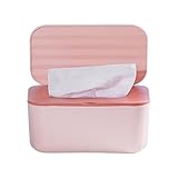 Feuchttücher Box mit Deckel, Feuchttücherspender zur Aufbewahrung, Versiegelte Tücherbox für Feuchtes Toilettenpapier und Kosmetiktücher, Ideal für Bad, Büro, Auto, Reise(Rosa)