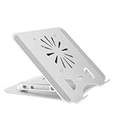 XUXHOU 17in Laptop Kühler Ständer Aluminiumlegierung Faltbar Tragbar mit Integriertem USB-Lüfter für eine Einfache Portabilität