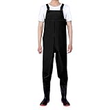 Wathose Anglerstiefel Angelhose mit Hosenträgern Atmungsaktiv Crosswater Wathose Leichter Overall Herren, Schwarz , 50