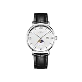 marvin Luxus-Uhren für Herren,Schweizer Herrenuhr,lässige Herren-Armbanduhr mit Silikon- und Lederband,Edelstahlgehäuse,Quarzwerk,50m wasserdicht,Weißes Kariertes Zifferblatt,Modern