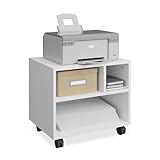 Relaxdays Rollcontainer mit 3 Fächern, Büro Beistellcontainer, mit Rollen, Büroschrank, HxBxT: 35,5 x 40 x 30 cm, weiß