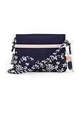 Satch Clutch kleine Umhängetasche Schminktasche mit Kordelzug und Spiegel für Teenager Bloomy Breeze - Dunkelblau