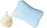 Badewannenkissen, Badekissen für Badewanne, Badewannen Kissen und mit 1 Duschschwamm, 2 Starken Saugnäpfen, Ergonomisch Gestaltet Nackenkissen, Badewannenkissen Nacken, für Nacken und Rücken
