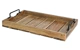Tablett Dekotablett Holz Mango braun Holztablett Deko Kerzentablett Dekoration (46 x 31 cm)
