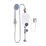 5500-W-Elektro-Wassererhitzer, Kalebassenförmiger Wassererhitzer mit Duschset, Warmwasserboiler für Badezimmer, Durchlauferhitzer, Ausgestattet mit Temperaturanzeige