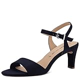 Tamaris Damen Sandalen mit Absatz Textil Vegan Stilettoabsatz Sommer; NAVY/blau; 38
