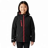 FASHION 7STAR Unisex Kinder Ablaze Softshelljacke mit 3-lagigem Reißverschluss und Kapuze, langärmelig, wasserdicht, Outdoor-Kapuzenpullover, Oberteil mit 2 Reißverschlusstaschen, Mantel für