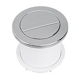 Doppelspülung WC-Drucktaste, luftbetriebenes pneumatisches System, verchromtes rundes Design, für verdeckte Spülkästen, moderne, stilvolle Badezimmer-Armatur, 84 x 98 mm (Silber)