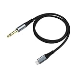 XIMIZU USB-Gitarrenkabel, USB C auf 6,35 mm, 1/4 Zoll Gitarren-Audiokabel für Audioaufnahmen, Typ-C auf 6,35 mm TS für Bass, elektronisches Klavier, kompatibel mit Smartphone, Computer, Tablet, 3 m