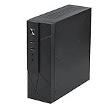 Goodisory MX01 SECC Lüfterloses Mini-ITX-HTPC-Gehäuse mit 3,5-Zoll-Festplattenschacht und vertikalem Standfuß (schwarz)