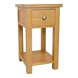 GROF urniture Nachttisch aus Eichenholz mit 1 Schublade, massives Eichenmöbel, Nachttisch oder Lampentisch aus Eiche, komplett montiert
