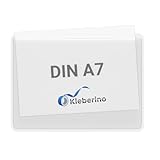 KLEBERINO Sichthüllen selbstklebend | Selbstklebetaschen transparent | Breite seite offen | Klarsichthüllen zum kleben (DIN A7 | 20 Stück)