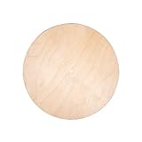 Rayher Uhrenplatte Holz, rund, 30 cm ø, Plattenstärke 6 mm, Loch ø 7,6 mm, FSC zertifiziert, Holzscheibe, Holzplatte, Uhrscheibe, Uhr basteln Holz, 69240505, Natur