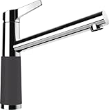 SCHOCK Küchenarmatur SC-510 Dusk – graue hochdruck Armatur CRISTADUR mit Festauslauf und Standard Norm-Anschlüssen