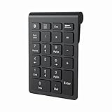 cimetech Bluetooth Numpad- kabellos ziffernblock mit 22 Tasten -10 Multifunktionstasten Multimedia-Keys Kabellos Nummernblock für - Laptop/Desktop/Notebook (Schwarz)