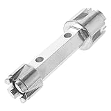 Homoyoyo Ablassschlüssel Verstellbarer Schraubenschlüssel Sanitär Stecker Bausatz Duschabflussschlüssel Buchse Lot Schnecke Schraubenschlüsseler Kiefer Stopper Silver Aluminiumlegierung