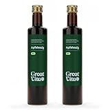 GreatVita Bio Apfelessig 1 Liter | Naturtrüb & ungefiltert mit Essigmutter - 100% Bio Qualität aus kontrolliert biologischem Anbau | Frei von künstlichen Zusatzstoffen - Aufdruck kann variieren