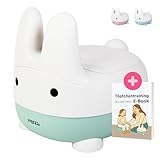 EDEN RAE® Töpfchen für kinder – Baby toilette, Potty, Kinderklo & Kindertoilette mit Deckel & Hasen-Design – BPA-frei – ab 1 Jahr – mit E-Book & Belohnungskarte zur Töpfchentraining