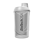 BioTechUSA Wave Shaker | Shakerflasche | 100% auslaufsicher | Verbessertes Mischen | Langlebig & sicher | Einfach zu benutzen & zu reinigen, 600 ml, Transparente