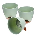 SHINEOFI 3 Stück Automatischer Selbstbewässernder Blumentopf Plastik Pflanzkübel für Zimmerpflanzen Innenbereich Modernes Design Für Sukkulenten Blumen Tropische Pflanzen Geeignet