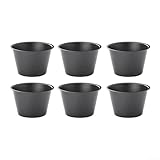 Muffinform aus Karbonstahl, antihaftbeschichtet, 6 Stück, 100 ml, 200 ml, für Puddings, Torten, Luftfritteuse, Ofen (200 ml hohe Tasse)