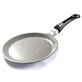 Nice Cooker Roc-Tec Crêpes-Pfanne, echte Steinpartikel, antihaftbeschichtet, für alle Herdarten einschließlich Induktion + Backofen, mit abnehmbarem Griff (24 cm)
