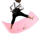 Balance Board für Kinder,Kinder Gleichgewichtsbrett,Wobble Board Seesaw Rocker,Multifunktionales Balancing Board für Yoga und Kerntraining, Kunststoff (Pink)
