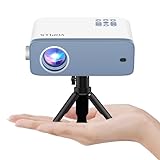 Mini Beamer, VOPLLS 15000L Beamer Full HD 1080P Unterstützt, Tragbar Video Projektor mit 50% Zoom, Heimkino Beamer für Handy Phone, Tablet/Laptop/PC/TV-Box