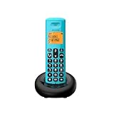 ALCATEL E260 - Schnurloses DECT-Telefon - Kompaktes Design - Großes hintergrundbeleuchtetes Display - Freisprechfunktion - Funktion zur Sperrung unerwünschter Anrufe - Blau