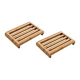 2st Seifen Kiste Aus Bambus Und Holz Mini Hausgemacht Bausatz Seifenhalter Für Waschbecken Sieb Heim Automatisch Abfluss Spülmittelbürste Schwamm Seifenschale Seifenspender Khaki PRETYZOOM