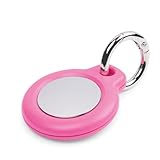 Generisch FRIZZE AirTag Hülle mit Schlüsselanhänger, kleines tragbares Zubehör Ideal für Auto,Fahrrad,Rucksack,Haustier (Case Cover für Air Tag mit Key Ring) (Rosa)