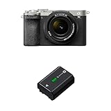 Sony Alpha 7C II | Spiegellose Vollformatkamera mit SEL2860 (33 MP, Echtzeit-Autofokus, 10 BPS, 4K Video, neigbarer LCD-Touchscreen) Silber/schwarz + Sony NPFZ100.CE