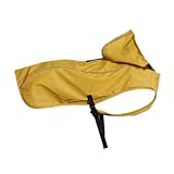 Regenjacke für Hunde, Poncho mit Kapuze und reflektierenden Streifen, leichte Haustier-Regenjacke, Umhang, verstellbare Schnallen, wasserdichte Kleidung für Allwetterschutz