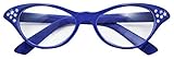 Das Kostümland - Fifties Cat Eye Brille Diamond - Blau - Zubehör 50er 60er Jahre Party Kostüm