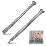 2-Teiliges Hochgekohlter Stahl Meißel Set, 25 cm Stechbeitel Fliesemeißel Stemmeisen Set Enthalten Flachmeißel Spitzmeißel für Metallbearbeitung Holz Stein Beton und Mehr