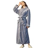 Generisch Damen Bademantel Frottee Kuschelig Kimono Frottemantel Loungewear Hausanzug Hausmantel Bathrobe Saunamantel Reisebademantel Morgenmantel Nachtwäsche für Gemütliche Stunden Badeponcho